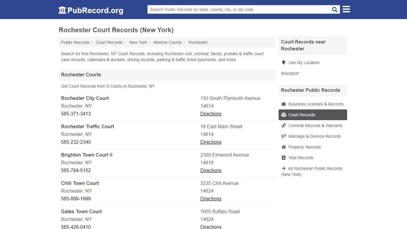 Free Rochester Court Records (New York Court Records)